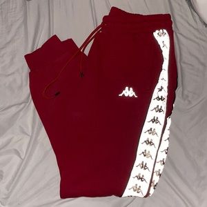 Kappa 222 Banda Dariis Mens Reflective Joggers Sweatpants Chili Pepper Red